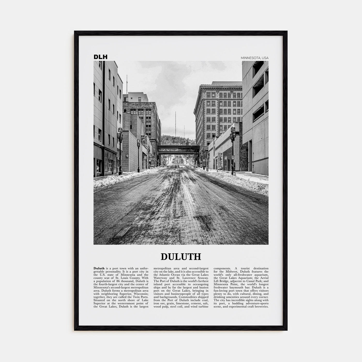 Duluth Travel B&W Poster