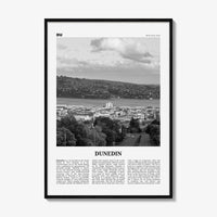 Dunedin Print Black and White, Dunedin Wall Art, Dunedin Poster, Dunedin Photo, Dunedin Wall Décor, Dunedin Map, New Zealand