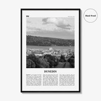Dunedin Print Black and White, Dunedin Wall Art, Dunedin Poster, Dunedin Photo, Dunedin Wall Décor, Dunedin Map, New Zealand