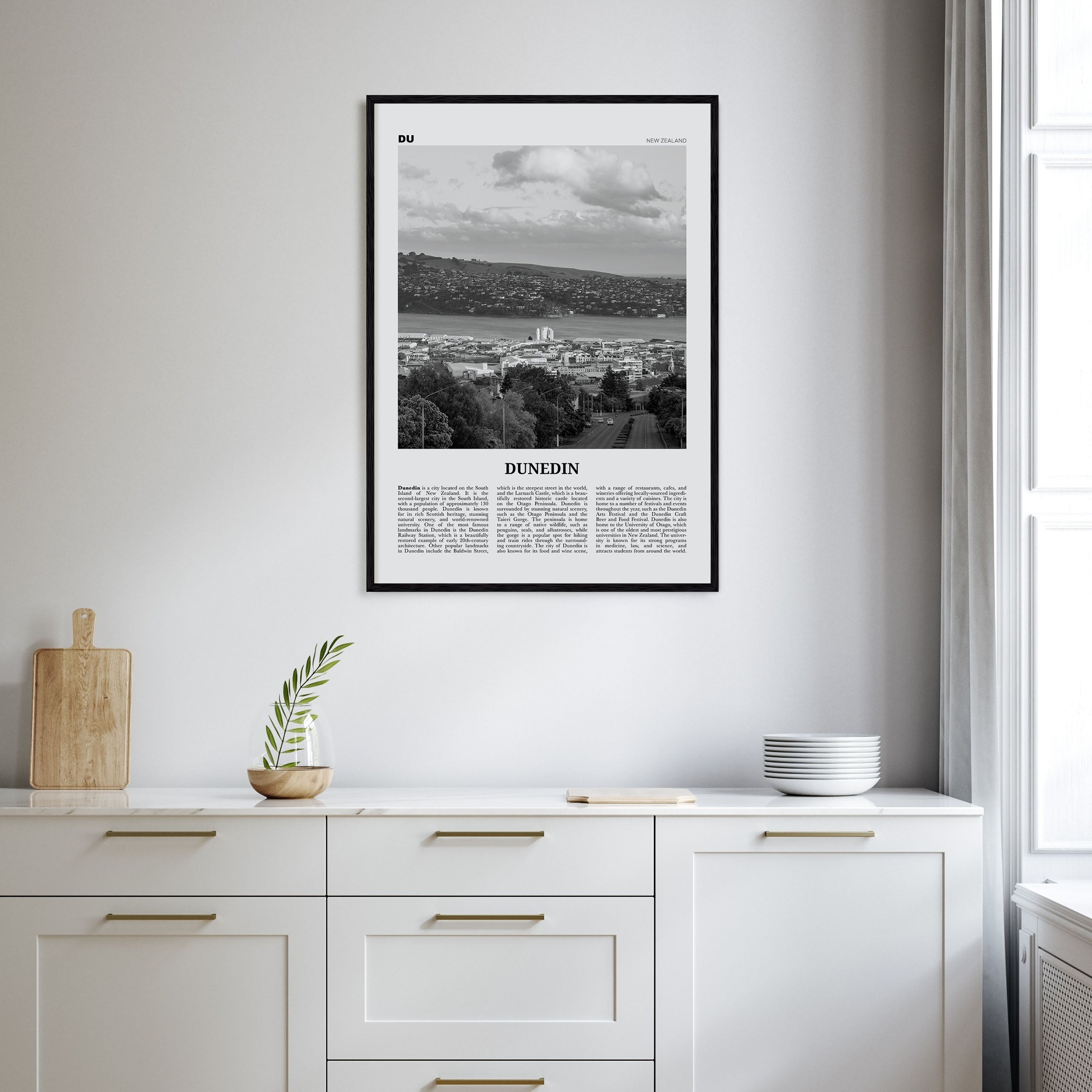 Dunedin Travel B&W Poster