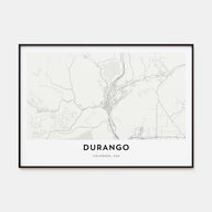 Durango, Colorado Map Landscape Poster