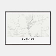 Durango, Colorado Map Landscape Poster