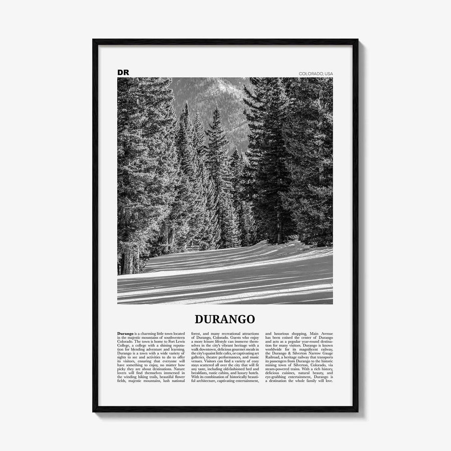 Durango Print Black and White Colorado, Durango Wall Art, Durango Poster, Durango Photo, Durango Décor, USA, United States, North America