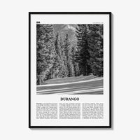 Durango Print Black and White Colorado, Durango Wall Art, Durango Poster, Durango Photo, Durango Décor, USA, United States, North America