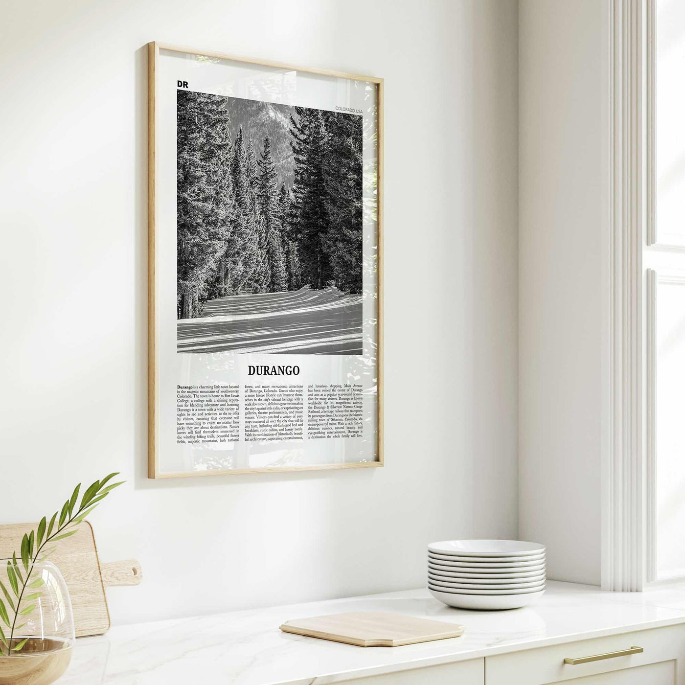 Durango Print Black and White Colorado, Durango Wall Art, Durango Poster, Durango Photo, Durango Décor, USA, United States, North America