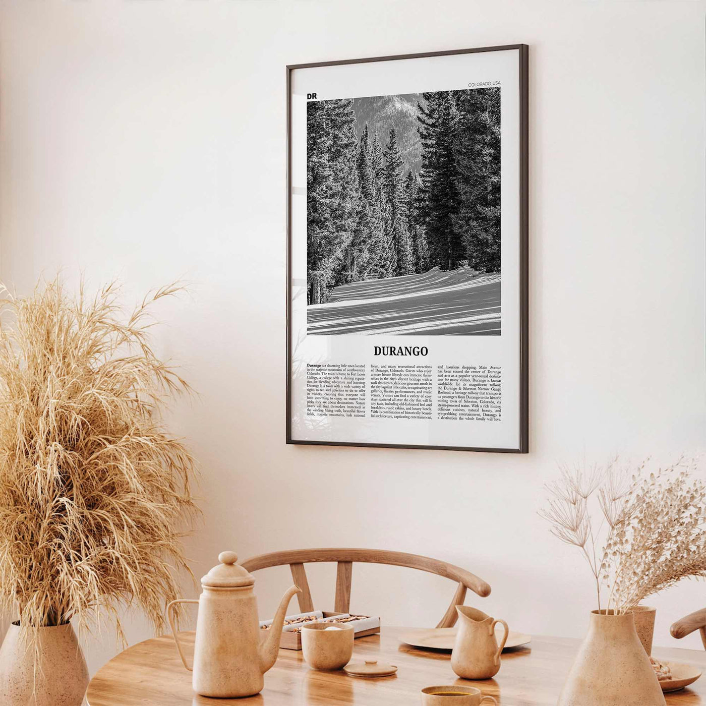 Durango Print Black and White Colorado, Durango Wall Art, Durango Poster, Durango Photo, Durango Décor, USA, United States, North America