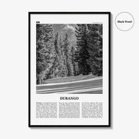 Durango Print Black and White Colorado, Durango Wall Art, Durango Poster, Durango Photo, Durango Décor, USA, United States, North America