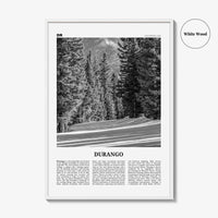 Durango Print Black and White Colorado, Durango Wall Art, Durango Poster, Durango Photo, Durango Décor, USA, United States, North America