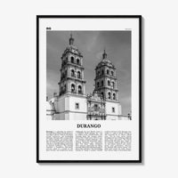 Durango Print Black and White Mexico, Durango Wall Art, Durango Poster, Durango Photo, Durango Wall Décor, Durango Map