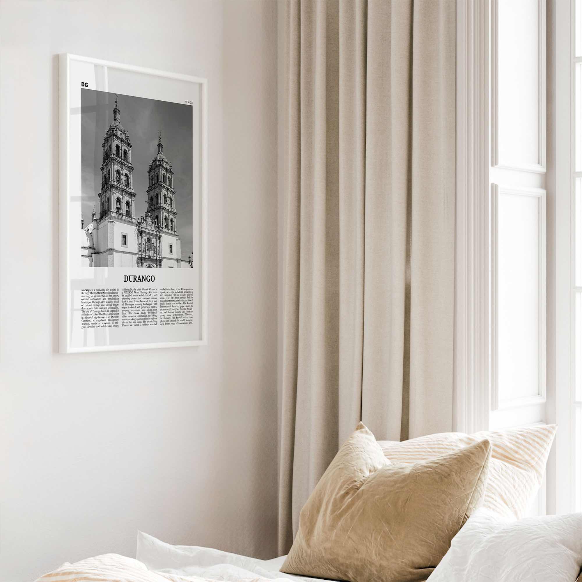 Durango Print Black and White Mexico, Durango Wall Art, Durango Poster, Durango Photo, Durango Wall Décor, Durango Map