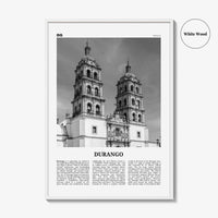 Durango Print Black and White Mexico, Durango Wall Art, Durango Poster, Durango Photo, Durango Wall Décor, Durango Map