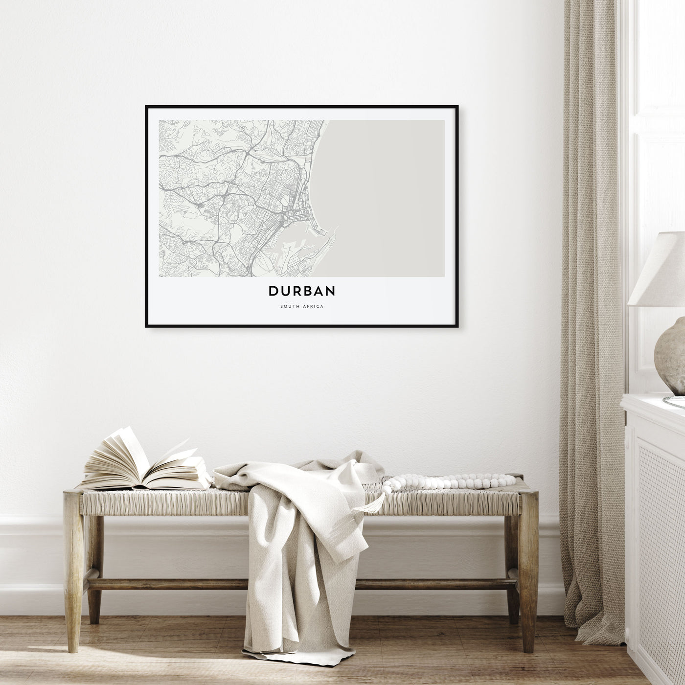 Durban Map Landscape Poster