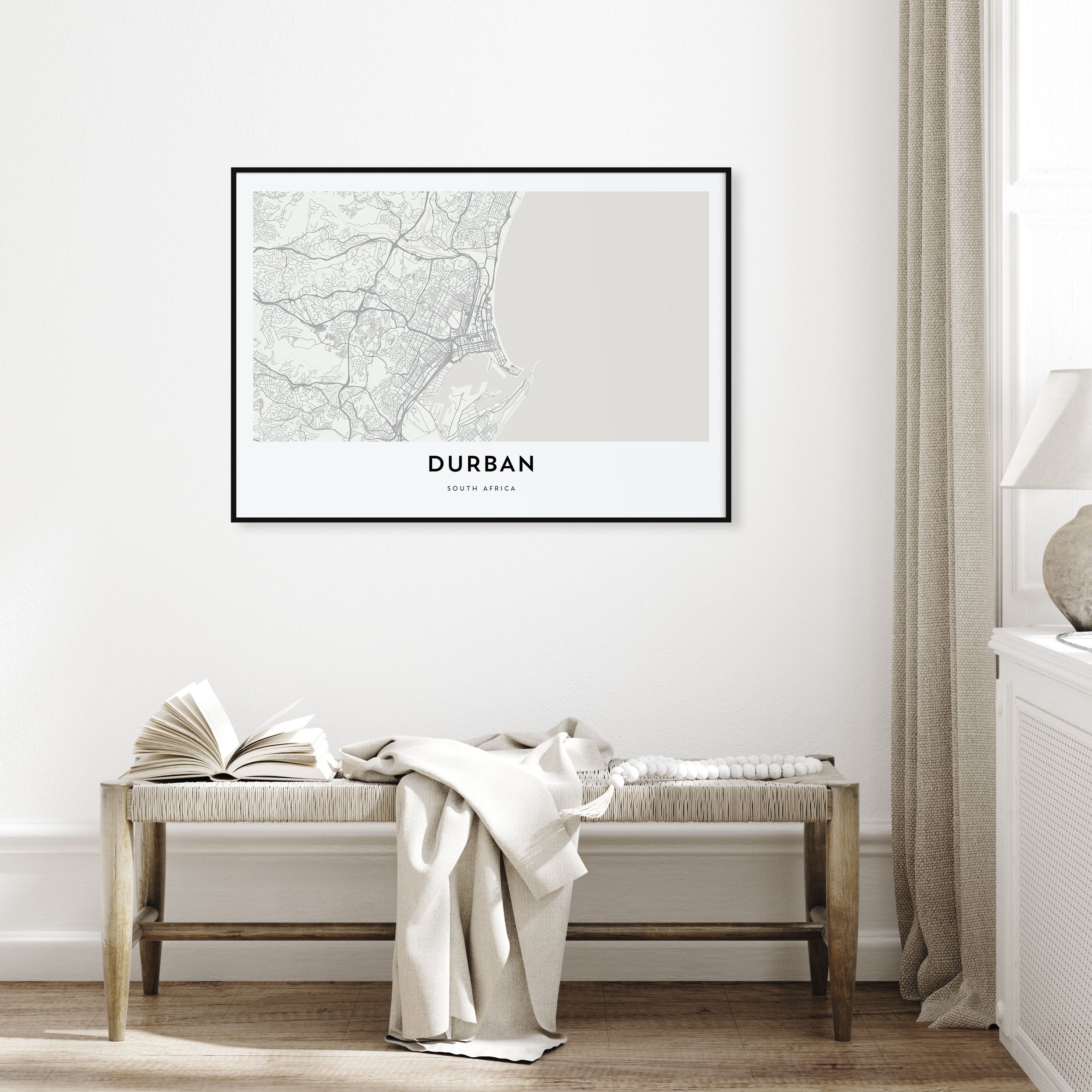 Durban Map Landscape Poster