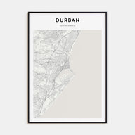 Durban Map Portrait Poster