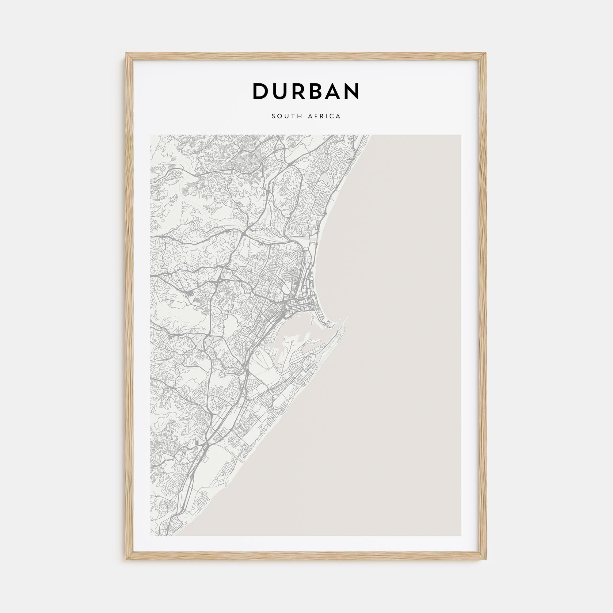 Durban Map Portrait Poster