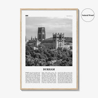 Durham Print Black and White England, Durham Wall Art, Durham Poster, Durham Photo, Durham Wall Décor, Durham Map, UK