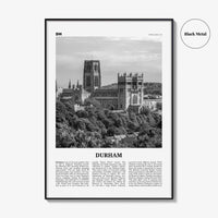 Durham Print Black and White England, Durham Wall Art, Durham Poster, Durham Photo, Durham Wall Décor, Durham Map, UK