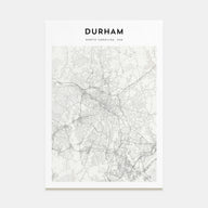 Durham, North Carolina Map Portrait Poster