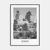 Durham, North Carolina Portrait B&W Poster