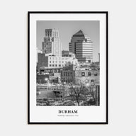 Durham, North Carolina Portrait B&W Poster