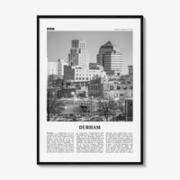 Durham Print Black and White North Carolina, Durham Wall Art, Durham Poster, Durham Photo, Durham Decor, USA, United States, North America
