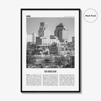 Durham Print Black and White North Carolina, Durham Wall Art, Durham Poster, Durham Photo, Durham Decor, USA, United States, North America