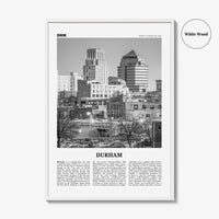 Durham Print Black and White North Carolina, Durham Wall Art, Durham Poster, Durham Photo, Durham Decor, USA, United States, North America