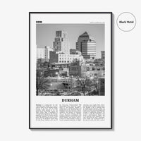 Durham Print Black and White North Carolina, Durham Wall Art, Durham Poster, Durham Photo, Durham Decor, USA, United States, North America