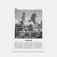 Durham, North Carolina Travel B&W Poster