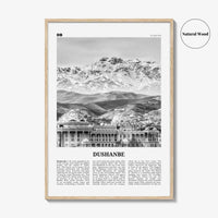 Dushanbe Print Black and White, Dushanbe Wall Art, Dushanbe Poster, Dushanbe Photo, Dushanbe Wall Décor, Dushanbe Map, Tajikistan