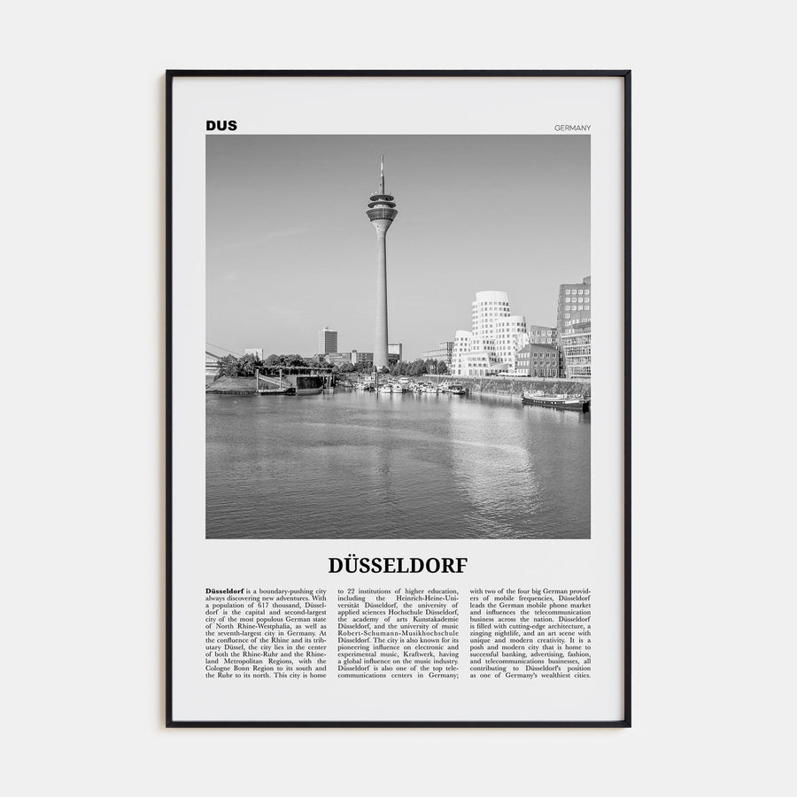 Düsseldorf Travel B&W No 1 Poster