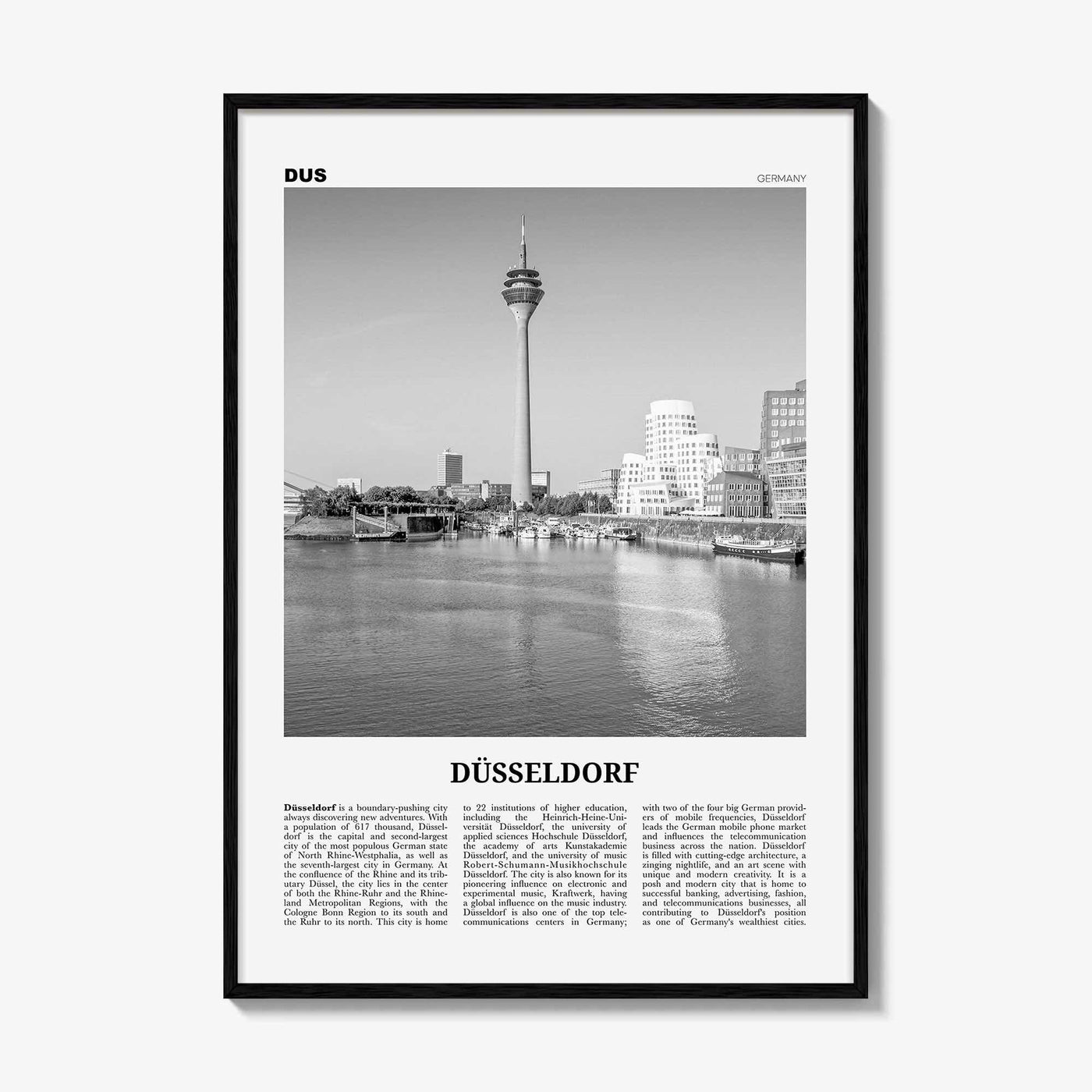 Dusseldorf Print Black and White No 1, Düsseldorf Wall Art, Düsseldorf Poster, Düsseldorf Photo, Düsseldor Decor, Germany, Deutschland