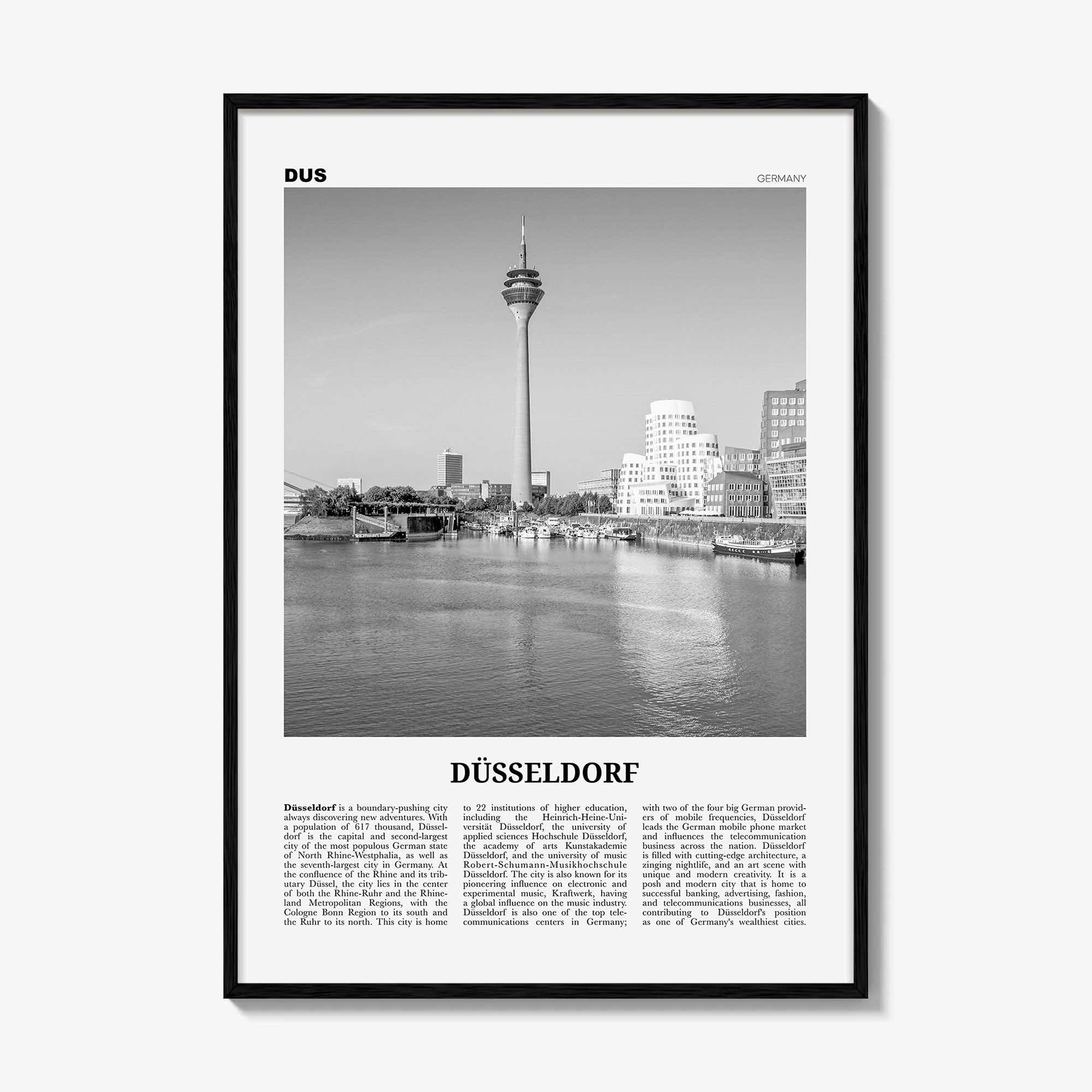 Dusseldorf Print Black and White No 1, Düsseldorf Wall Art, Düsseldorf Poster, Düsseldorf Photo, Düsseldor Decor, Germany, Deutschland