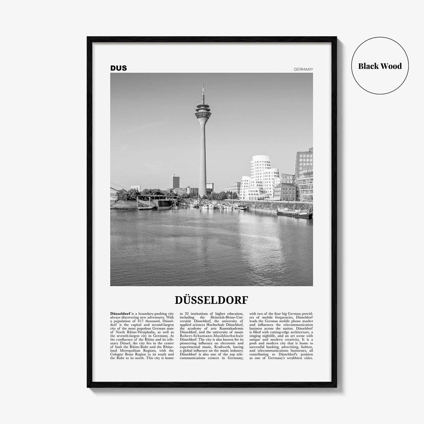 Dusseldorf Print Black and White No 1, Düsseldorf Wall Art, Düsseldorf Poster, Düsseldorf Photo, Düsseldor Decor, Germany, Deutschland