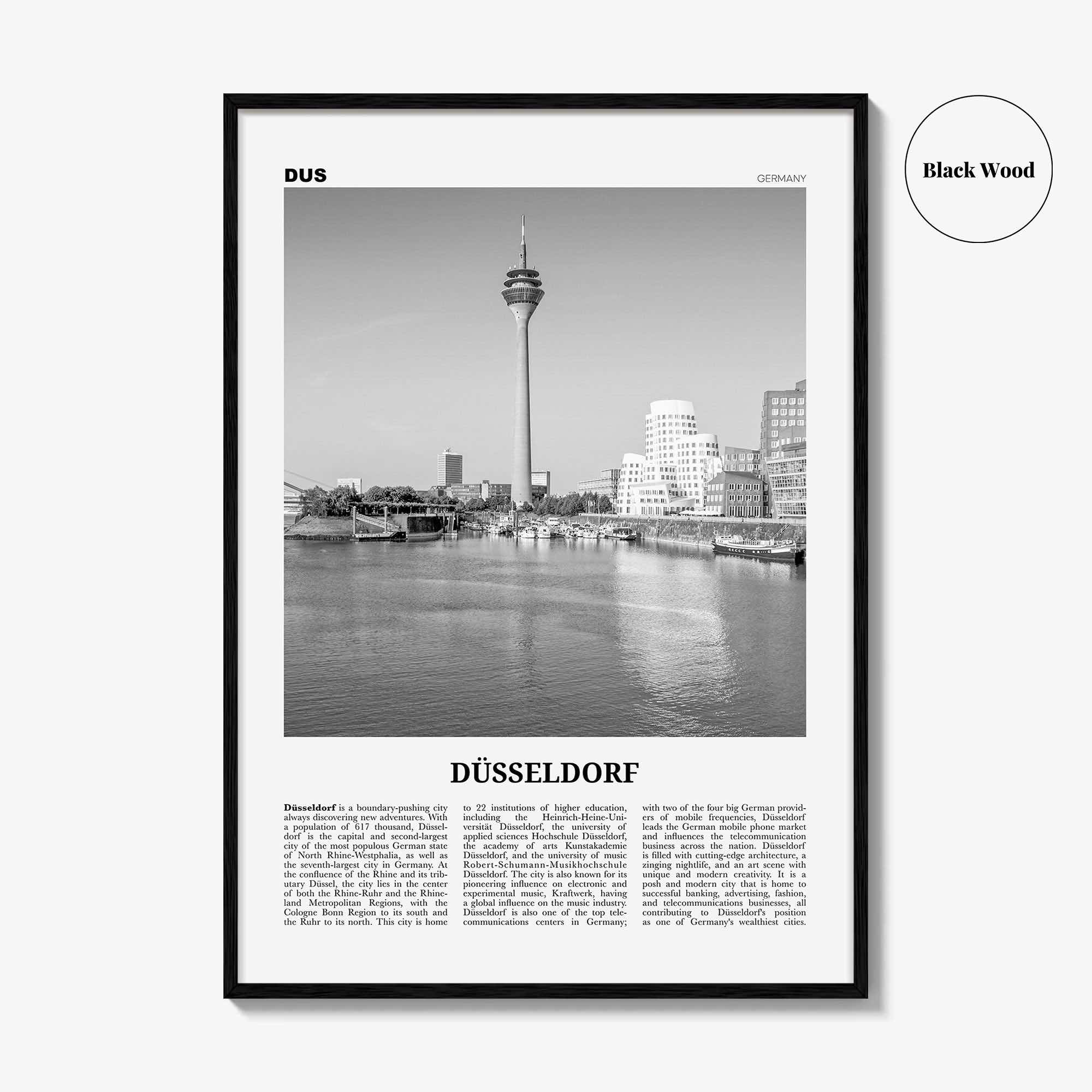 Dusseldorf Print Black and White No 1, Düsseldorf Wall Art, Düsseldorf Poster, Düsseldorf Photo, Düsseldor Decor, Germany, Deutschland