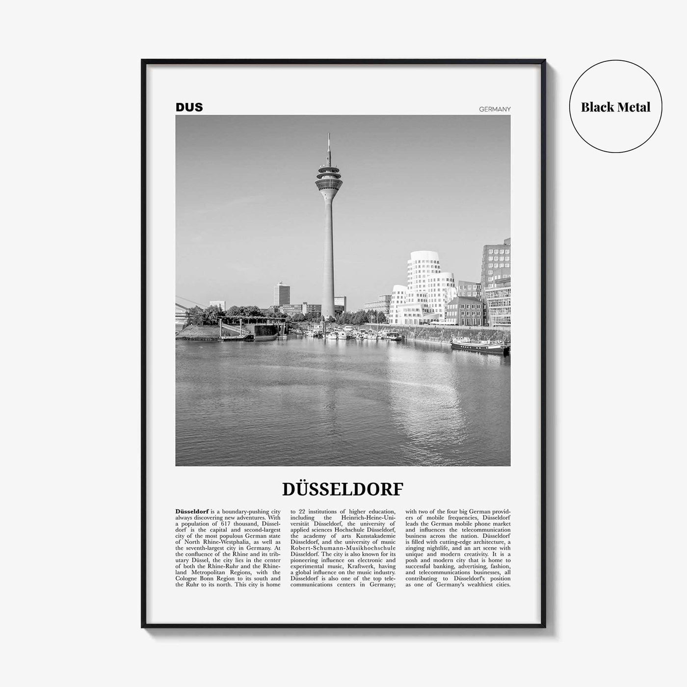 Dusseldorf Print Black and White No 1, Düsseldorf Wall Art, Düsseldorf Poster, Düsseldorf Photo, Düsseldor Decor, Germany, Deutschland