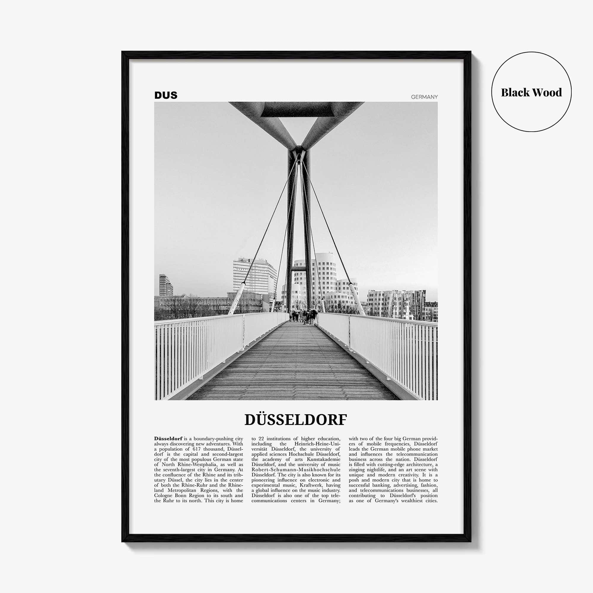 Dusseldorf Print Black and White No 2, Düsseldorf Wall Art, Düsseldorf Poster, Düsseldorf Photo, Düsseldor Decor, Germany, Deutschland