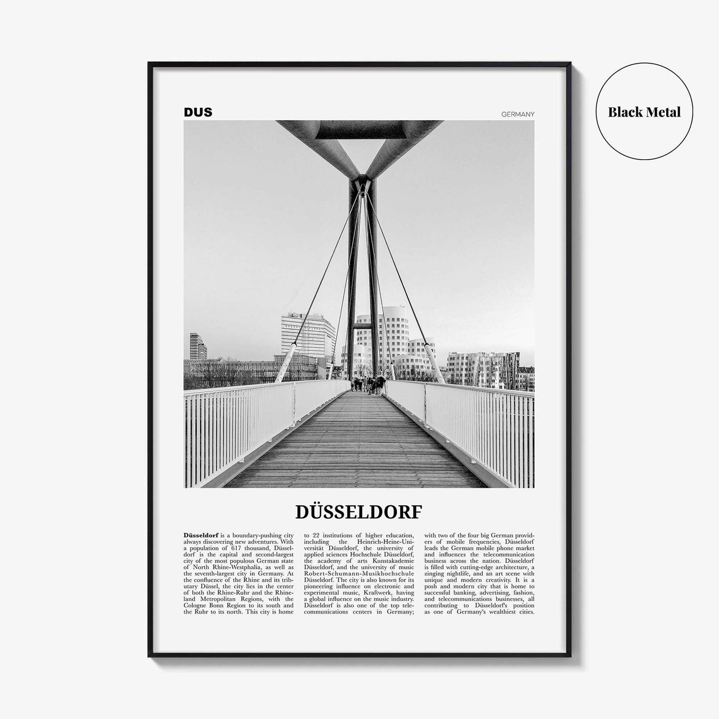 Dusseldorf Print Black and White No 2, Düsseldorf Wall Art, Düsseldorf Poster, Düsseldorf Photo, Düsseldor Decor, Germany, Deutschland