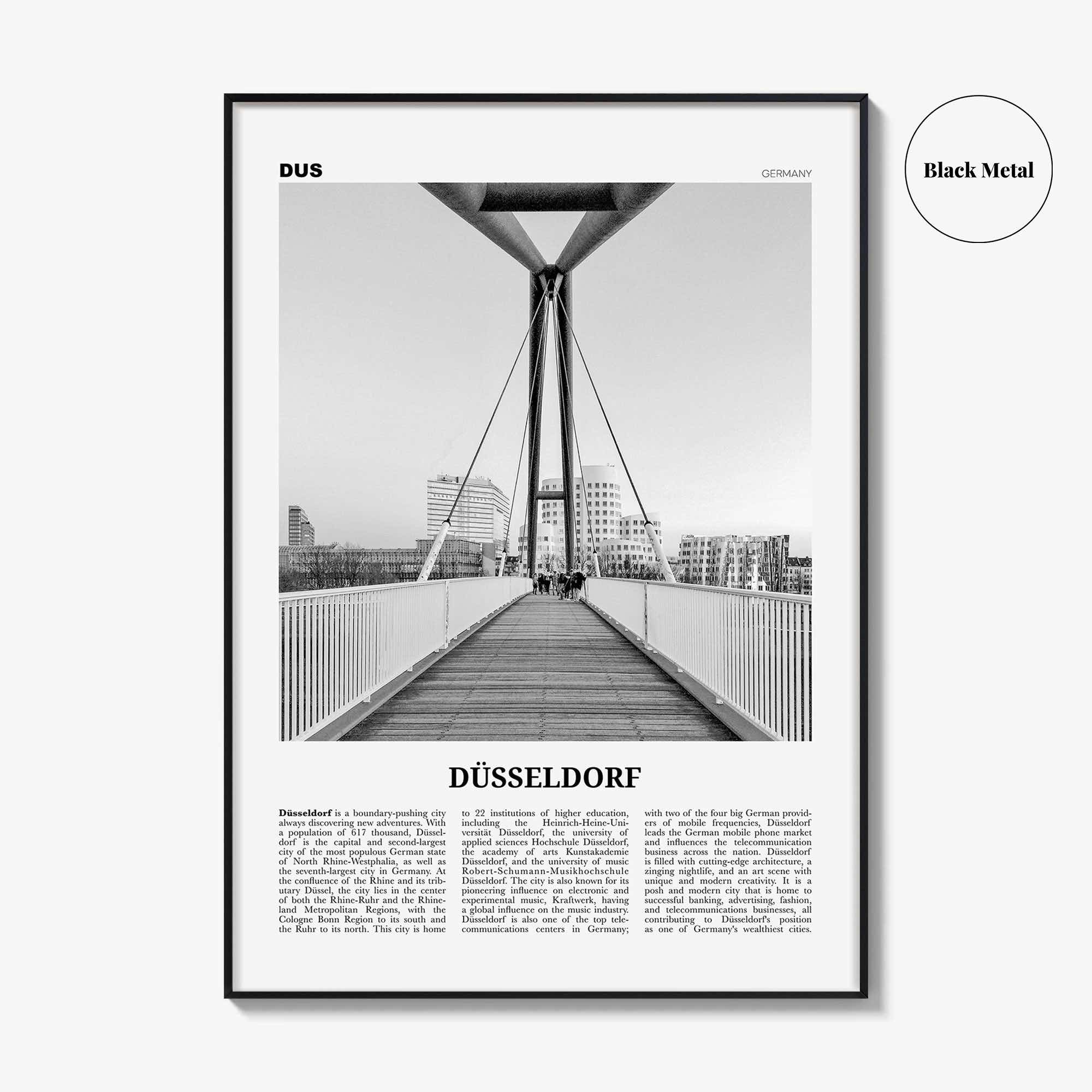 Dusseldorf Print Black and White No 2, Düsseldorf Wall Art, Düsseldorf Poster, Düsseldorf Photo, Düsseldor Decor, Germany, Deutschland