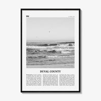 Duval County Print Black and White, Duval County Wall Art, Duval County Poster, Duval County Photo, Duval County Wall Décor, Duval Map