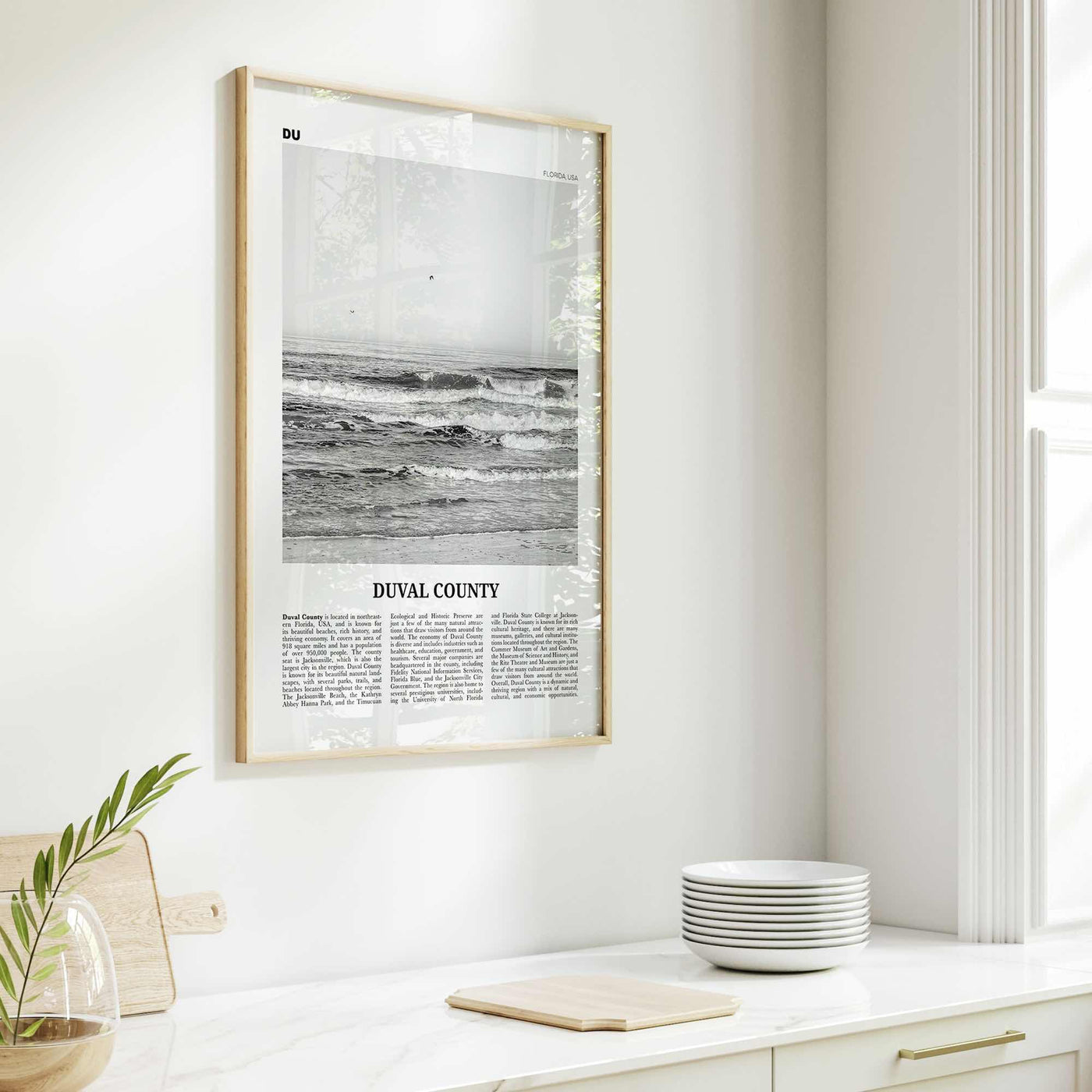 Duval County Print Black and White, Duval County Wall Art, Duval County Poster, Duval County Photo, Duval County Wall Décor, Duval Map