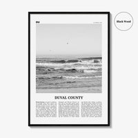 Duval County Print Black and White, Duval County Wall Art, Duval County Poster, Duval County Photo, Duval County Wall Décor, Duval Map