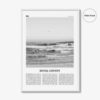 Duval County Print Black and White, Duval County Wall Art, Duval County Poster, Duval County Photo, Duval County Wall Décor, Duval Map