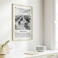 Eagle County Print Black and White, Eagle County Wall Art, Eagle County Poster, Eagle County Photo, Eagle County Wall Décor, Eagle Map