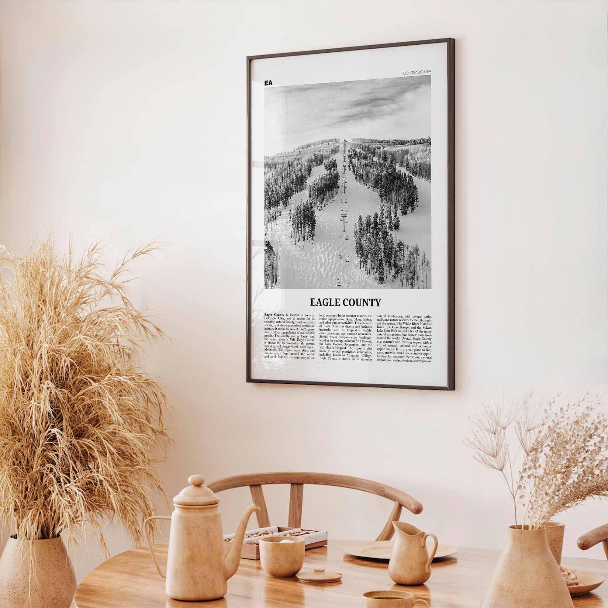 Eagle County Print Black and White, Eagle County Wall Art, Eagle County Poster, Eagle County Photo, Eagle County Wall Décor, Eagle Map