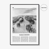 Eagle County Print Black and White, Eagle County Wall Art, Eagle County Poster, Eagle County Photo, Eagle County Wall Décor, Eagle Map