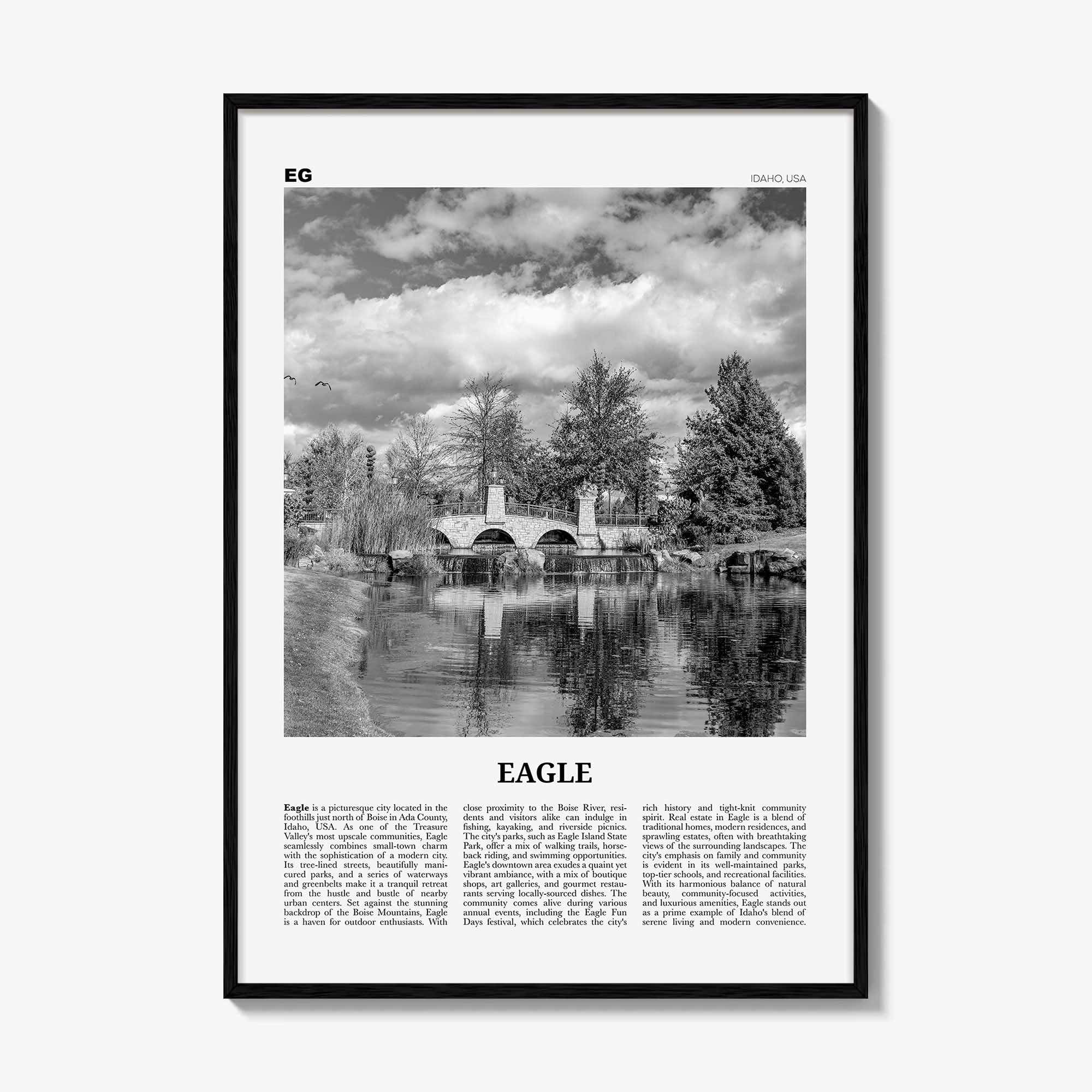 Eagle Print Black and White, Eagle Wall Art, Eagle Poster, Eagle Photo, Eagle Wall Décor, Eagle Map Poster