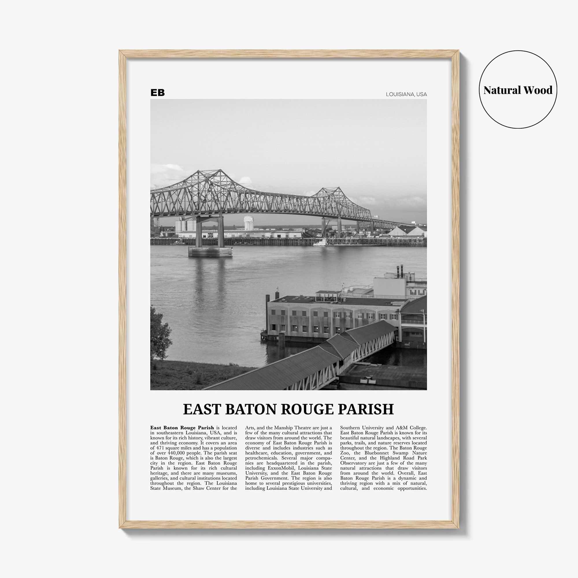 East Baton Rouge Parish Print Black and White, East Baton Wall Art, East Baton Poster, East Baton Photo, East Baton Wall Décor, Baton Map
