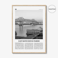 East Baton Rouge Parish Print Black and White, East Baton Wall Art, East Baton Poster, East Baton Photo, East Baton Wall Décor, Baton Map