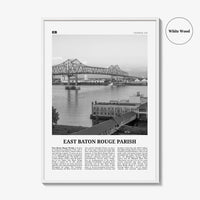 East Baton Rouge Parish Print Black and White, East Baton Wall Art, East Baton Poster, East Baton Photo, East Baton Wall Décor, Baton Map
